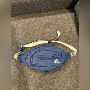 Adidas Navy and Beige Waist Bag